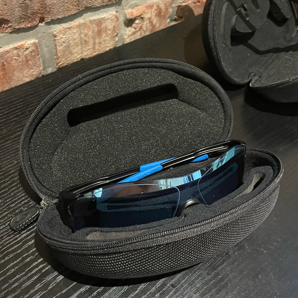 Oakley Black Sunglasses with Blue Accents